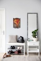 Schlüsselbrett "Flammendes Herz" im Shabby-Style aus Holz mit 6 Haken