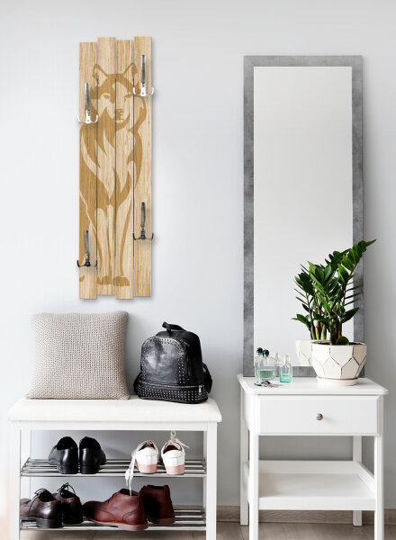 Wolf | Shabby chic Holz-Garderobe | ca.100x30cm aus MDF