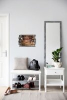 Schl&uuml;sselbrett "Whisky & Zigarre" im Shabby Style aus Holz mit 5 Haken
