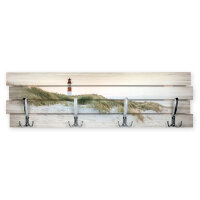 Leuchtturm &ndash; Wandgarderobe aus MDF im Shabby-Chic-Design ca. 30 &times; 100 cm
