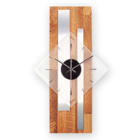 Horizon Designer-Wanduhr aus Massivholz &ndash; Alu-Applikation & leises Uhrwerk