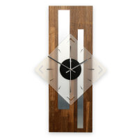 Horizon Designer-Wanduhr aus Massivholz &ndash; Alu-Applikation & leises Uhrwerk