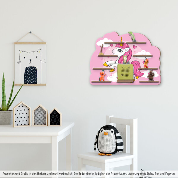 Einhorn Tonie-Regal für Musikbox und Figuren fürs Kinderzimmer aus MDF