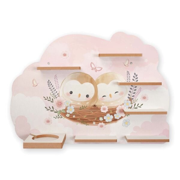 Sammel-Regal "Kleine Eulen" für Musikbox und Figuren fürs Kinderzimmer aus MDF
