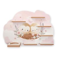 Sammel-Regal "Kleine Eulen" für Musikbox und Figuren fürs Kinderzimmer aus MDF