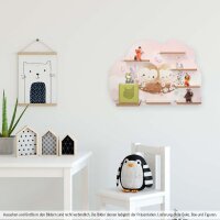 Sammel-Regal "Kleine Eulen" für Musikbox und Figuren fürs Kinderzimmer aus MDF