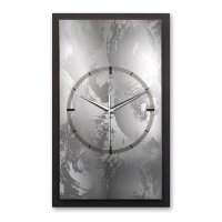 3D Wanduhr "Silver Swirl" aus gebürstetem Aluminium & MDF mit leisem Funk- oder Quarzuhrwerk
