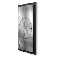 3D Wanduhr "Silver Swirl" aus gebürstetem Aluminium & MDF mit leisem Funk- oder Quarzuhrwerk