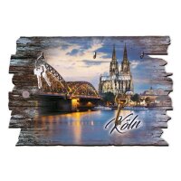 Schl&uuml;sselbrett "K&ouml;ln" aus Holz im Shabby-Style mit 5 Haken