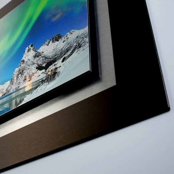 Nordlicht &ndash; 3D Alu Metallic Wandbild aus geb&uuml;rstetem Aluminium