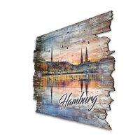 Schl&uuml;sselbrett "Hamburg" aus Holz im Shabby-Style mit 5 Haken