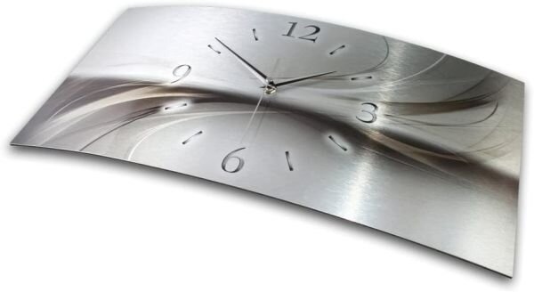 3D Designer-Wanduhr „Abstrakt silber“ aus...