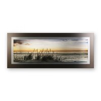 Abendlicher Strand &ndash; 3D Alu-Wandbild aus geb&uuml;rstetem Aluminium