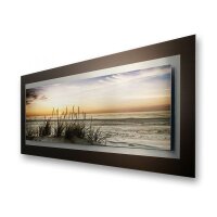 Abendlicher Strand &ndash; 3D Alu-Wandbild aus geb&uuml;rstetem Aluminium