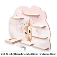 Reh mit Blumenkranz Musikbox-Regal aus MDF &ndash; passend f&uuml;r Toniebox&reg; & Figuren