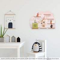 Sammel-Regal "Reh mit Blumenkranz" für Musikbox und Figuren fürs Kinderzimmer aus MDF