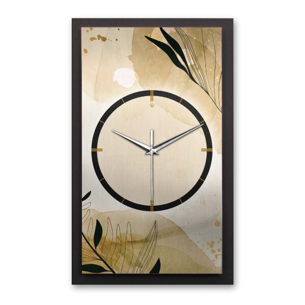 3D Wanduhr "Elegant Leaves" aus gebürstetem Aluminium & MDF mit leisem Funk- oder Quarzuhrwerk