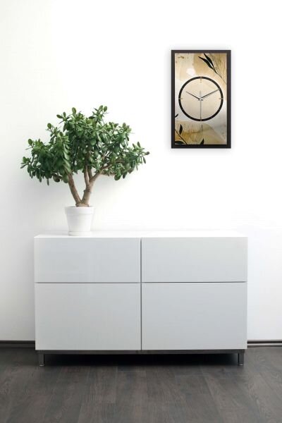 3D Wanduhr "Elegant Leaves" aus gebürstetem Aluminium & MDF mit leisem Funk- oder Quarzuhrwerk
