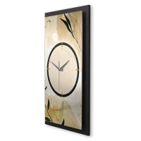 3D Wanduhr "Elegant Leaves" aus gebürstetem Aluminium & MDF mit leisem Funk- oder Quarzuhrwerk