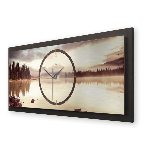 3D Wanduhr "Calm Lake" aus gebürstetem...