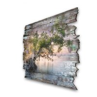 Schlüsselbrett "Zauberbaum" im Shabby-Style aus Holz mit 5 Haken