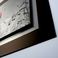 Mohnblume &ndash; 3D Alu Metallic Wandbild aus geb&uuml;rstetem Aluminium