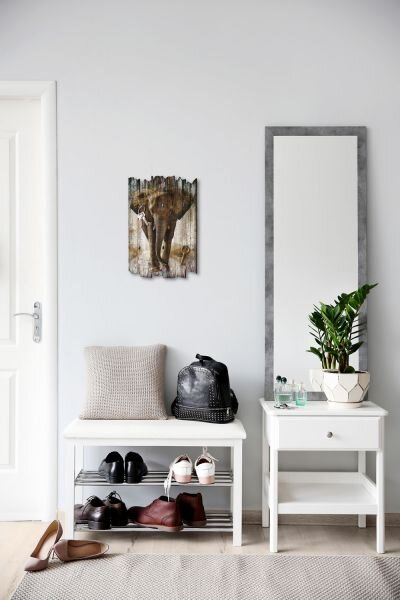 Schlüsselbrett "Elefant" im Shabby-Style aus Holz mit 6 Haken