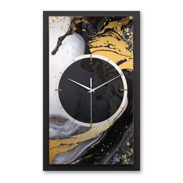 3D Wanduhr "Gold & Black Ink" aus...