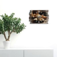 Designer Wanduhr &bdquo;Cappuccino&ldquo; aus Holz im Shabby Style Design mit fl&uuml;sterleisem Uhrwerk