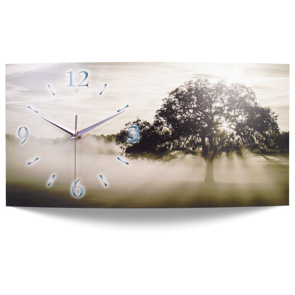 Wanduhr Natur aus Alu-Verbund mit leisem Funkuhrwerk