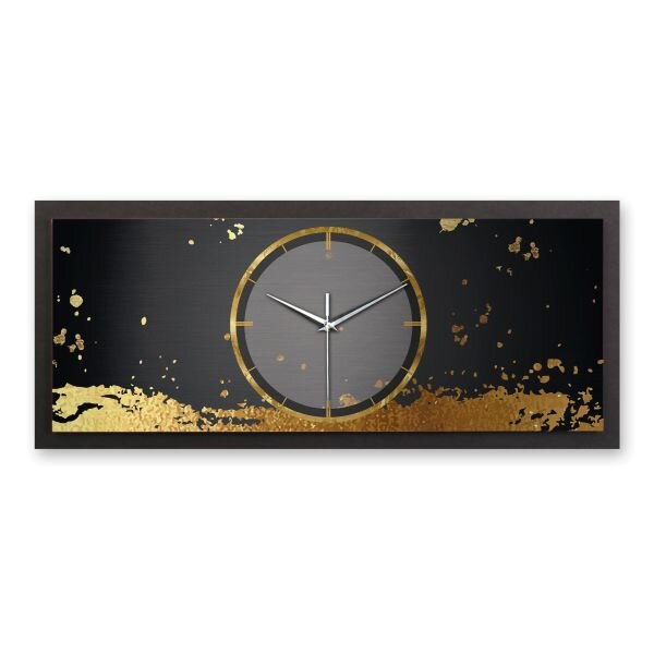 3D Wanduhr "Golden Paint" aus gebürstetem...