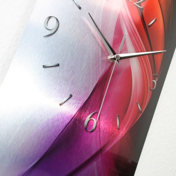 Abstrakt Bunt Designer-Wanduhr mit leisem Uhrwerk aus Alu