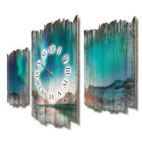Nordlichter Shabby chic Dreiteilige Wanduhr aus MDF mit leisem Funk- oder Quarzuhrwerk