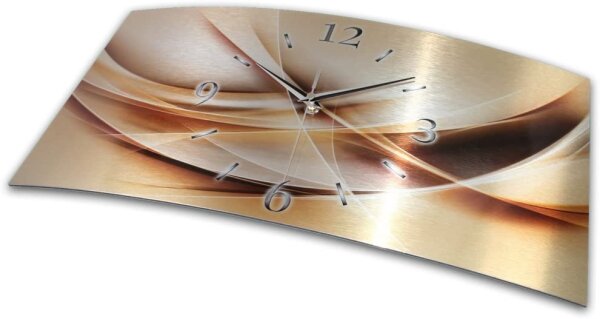 Abstrakt Gold Designer-Wanduhr mit leisem Uhrwerk aus Alu