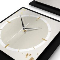 3-teilige Designer-Wanduhr „Golden Paint & Silver“ in modernem Metallic-Look