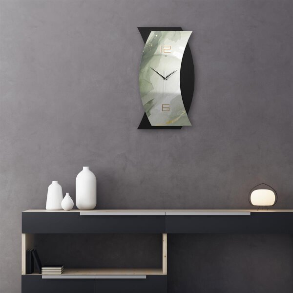 Designer-Wanduhr „Green“ in modernem Metallic-Look