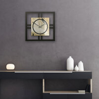 Designer-Wanduhr "Elegant Leaves" in modernem Metallic-Look
