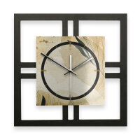 Designer-Wanduhr "Elegant Leaves" in modernem Metallic-Look