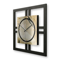 Designer-Wanduhr "Elegant Leaves" in modernem Metallic-Look