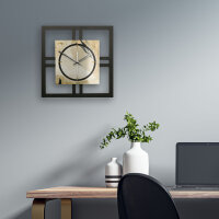 Designer-Wanduhr "Elegant Leaves" in modernem Metallic-Look