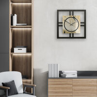 Designer-Wanduhr "Elegant Leaves" in modernem Metallic-Look