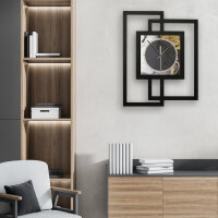 Designer-Wanduhr „Gold & Black Ink“ in modernem Metallic-Look