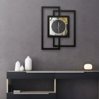 Designer-Wanduhr „Gold & Black Ink“ in modernem Metallic-Look