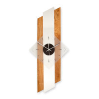 Arcwood Designer-Wanduhr aus Massivholz – Alu-Applikation & leises Uhrwerk