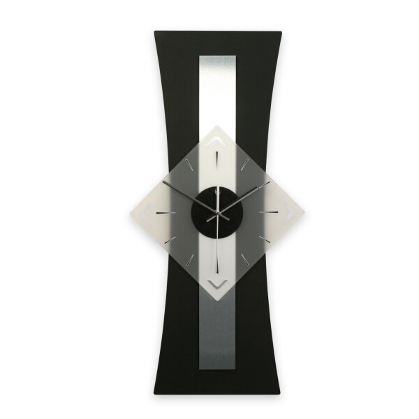 Designer-Wanduhr „Silver Stripe“ in modernem Metallic-Look