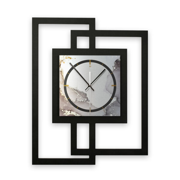 Designer-Wanduhr „Abstract Water“ in modernem Metallic-Look