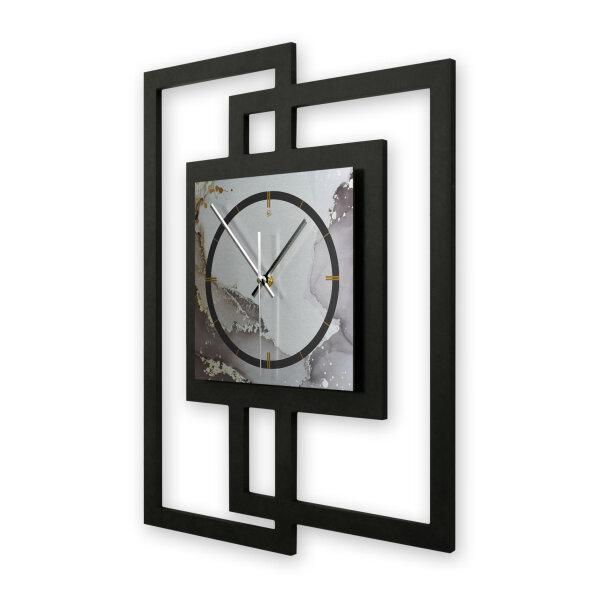 Designer-Wanduhr „Abstract Water“ in modernem Metallic-Look