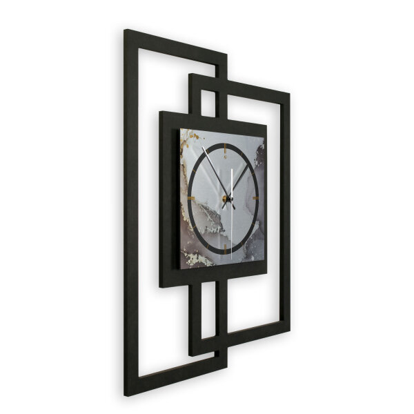 Designer-Wanduhr „Abstract Water“ in modernem Metallic-Look