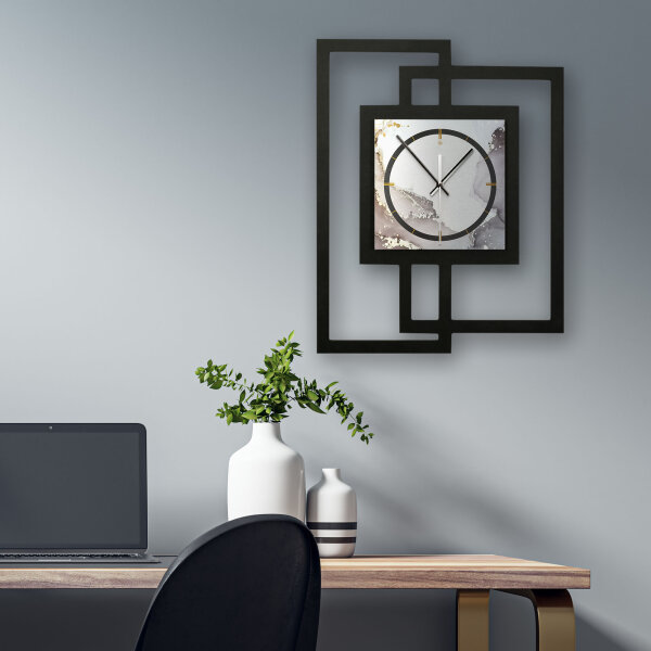 Designer-Wanduhr „Abstract Water“ in modernem Metallic-Look