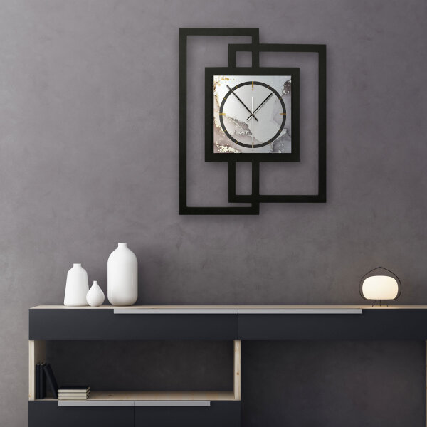 Designer-Wanduhr „Abstract Water“ in modernem Metallic-Look